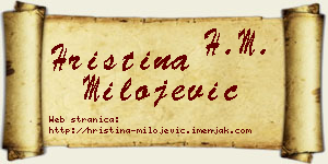 Hristina Milojević vizit kartica